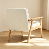 Sherpa Fleece Fabric Accent Chair 64cm Wide With Wooden Frame - Velmora
