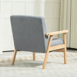 Sherpa Fleece Fabric Accent Chair 64cm Wide With Wooden Frame - Velmora