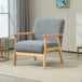 Sherpa Fleece Fabric Accent Chair 64cm Wide With Wooden Frame - Velmora