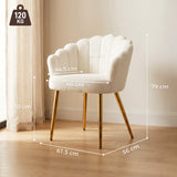 Sherpa Fleece Fabric Lounge Chair 61.5cm Wide With Metal Legs - Velmora