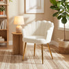 Sherpa Fleece Fabric Lounge Chair 61.5cm Wide With Metal Legs - Velmora