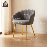 Sherpa Fleece Fabric Lounge Chair 61.5cm Wide With Metal Legs - Velmora