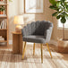 Sherpa Fleece Fabric Lounge Chair 61.5cm Wide With Metal Legs - Velmora