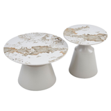 Sintered Stone Coffee And End Table in Round - Luna
