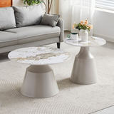Sintered Stone Coffee And End Table in Round - Luna