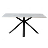 Ceramic Dining Table for 6 to 8 People Extending in Cosmic Grey Vein - Opulento