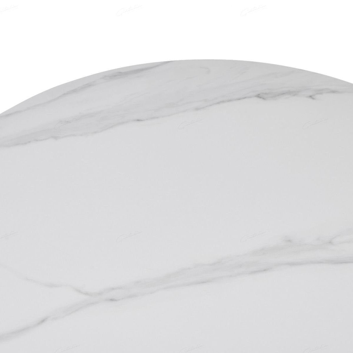 Sintered Stone Dining Table for 6 to 8 People Oval With Beech Base - Bianca