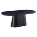 Sintered Stone Dining Table 200cm Wide for 6 to 8 People Oval With Black Base - Bianca