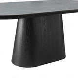 Sintered Stone Dining Table for 6 to 8 People Oval With Black Base - Bianca