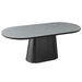 Sintered Stone Dining Table for 6 to 8 People Oval With Black Base - Bianca