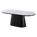 Sintered Stone Dining Table for 6 to 8 People Oval With Black Base - Bianca