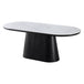 Sintered Stone Dining Table 200cm Wide for 6 to 8 People Oval With Black Base - Bianca