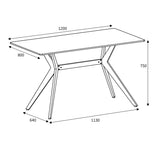 Sintered Stone Dining Table for 4 People 120cm Wide Rectangular - Timor