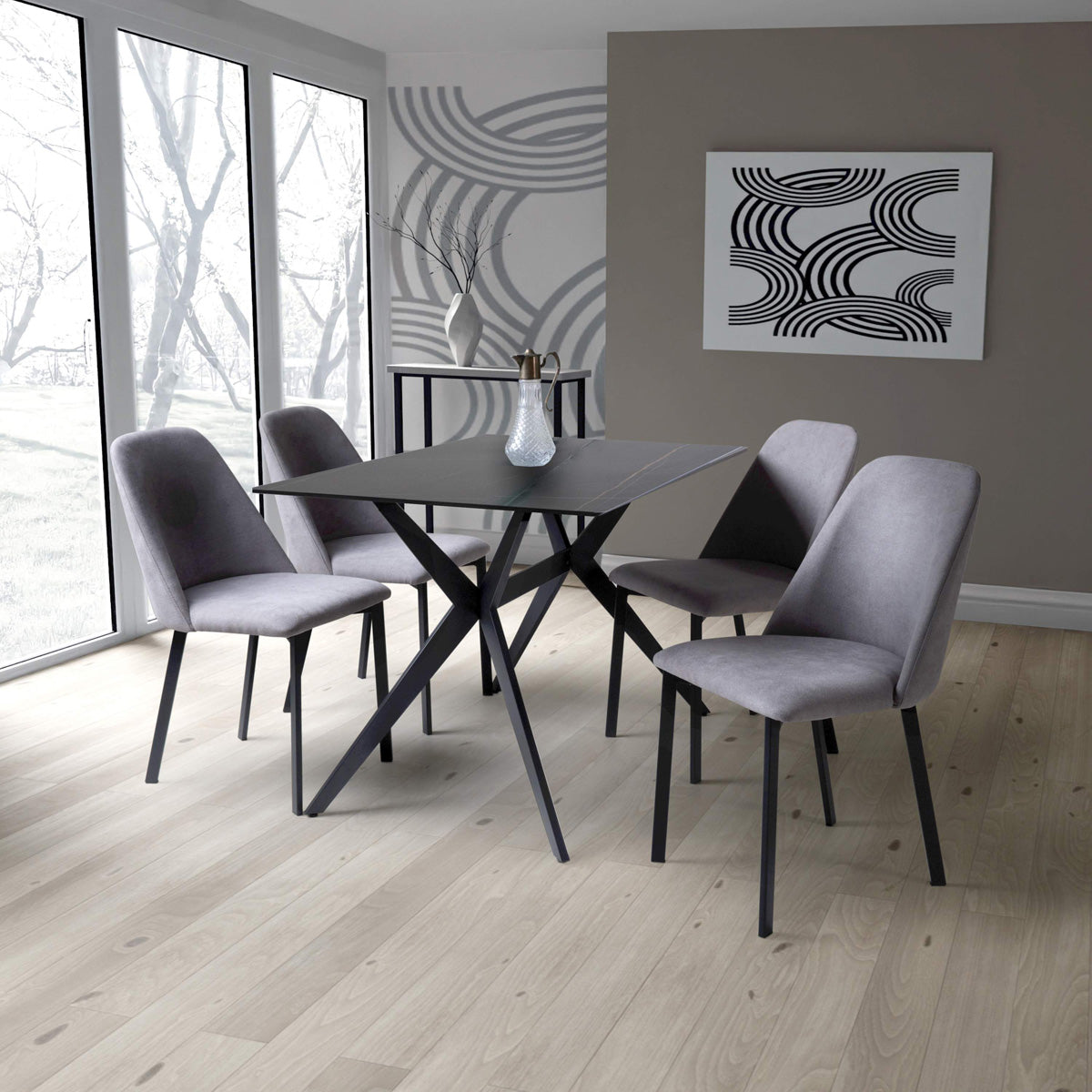 Sintered Stone Dining Table for 4 People 120cm Wide Rectangular - Timor