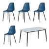 Sintered Stone Dining Table in High Gloss White Rectangular With 4 Curve Chairs - Aspen