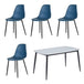 Sintered Stone Dining Table in High Gloss White Rectangular With 4 Curve Chairs - Aspen