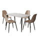 Sintered Stone Dining Table in High Gloss White Rectangular With 4 Curve Chairs - Aspen