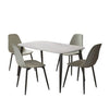Sintered Stone Dining Table in High Gloss White Rectangular With 4 Curve Chairs - Aspen