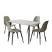 Sintered Stone Dining Table in High Gloss White Rectangular With 4 Curve Chairs - Aspen
