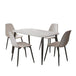 Sintered Stone Dining Table in High Gloss White Rectangular With 4 Curve Chairs - Aspen