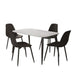 Sintered Stone Dining Table in High Gloss White Rectangular With 4 Curve Chairs - Aspen