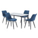 Sintered Stone Dining Table in High Gloss White Rectangular With 4 Diamond Stitch Chairs - Aspen