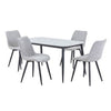 Sintered Stone Dining Table in High Gloss White Rectangular With 4 Diamond Stitch Chairs - Aspen