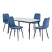Sintered Stone Dining Table in High Gloss White Rectangular With 4 Straight Stitch Chairs - Aspen
