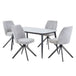 Sintered Stone Dining Table in High Gloss White Rectangular With 4 Swivel Chairs - Aspen