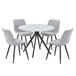 Sintered Stone Dining Table in High Gloss White Round With 4 Diamond Stitch Chairs - Aspen