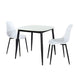 Sintered Stone Dining Table in High Gloss White Square With 2 Curve Chairs - Aspen