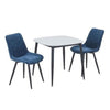 Sintered Stone Dining Table in High Gloss White Square With 2 Diamond Stitch Chairs - Aspen