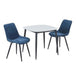 Sintered Stone Dining Table in High Gloss White Square With 2 Diamond Stitch Chairs - Aspen