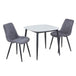 Sintered Stone Dining Table in High Gloss White Square With 2 Diamond Stitch Chairs - Aspen