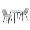 Sintered Stone Dining Table in High Gloss White Square With 2 Diamond Stitch Chairs - Aspen