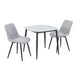 Sintered Stone Dining Table in High Gloss White Square With 2 Diamond Stitch Chairs - Aspen