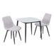 Sintered Stone Dining Table in High Gloss White Square With 2 Diamond Stitch Chairs - Aspen