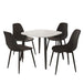 Sintered Stone Dining Table in High Gloss White Square With 4 Curve Chairs - Aspen
