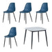 Sintered Stone Dining Table in High Gloss White Square With 4 Curve Chairs - Aspen