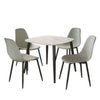 Sintered Stone Dining Table in High Gloss White Square With 4 Curve Chairs - Aspen