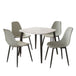 Sintered Stone Dining Table in High Gloss White Square With 4 Curve Chairs - Aspen