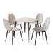Sintered Stone Dining Table in High Gloss White Square With 4 Curve Chairs - Aspen