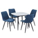 Sintered Stone Dining Table in High Gloss White Square With 4 Diamond Stitch Chairs - Aspen