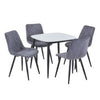 Sintered Stone Dining Table in High Gloss White Square With 4 Diamond Stitch Chairs - Aspen