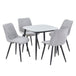 Sintered Stone Dining Table in High Gloss White Square With 4 Diamond Stitch Chairs - Aspen