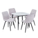 Sintered Stone Dining Table in High Gloss White Square With 4 Diamond Stitch Chairs - Aspen