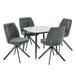 Sintered Stone Dining Table in High Gloss White Square With 4 Swivel Chairs - Aspen