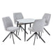 Sintered Stone Dining Table in High Gloss White Square With 4 Swivel Chairs - Aspen