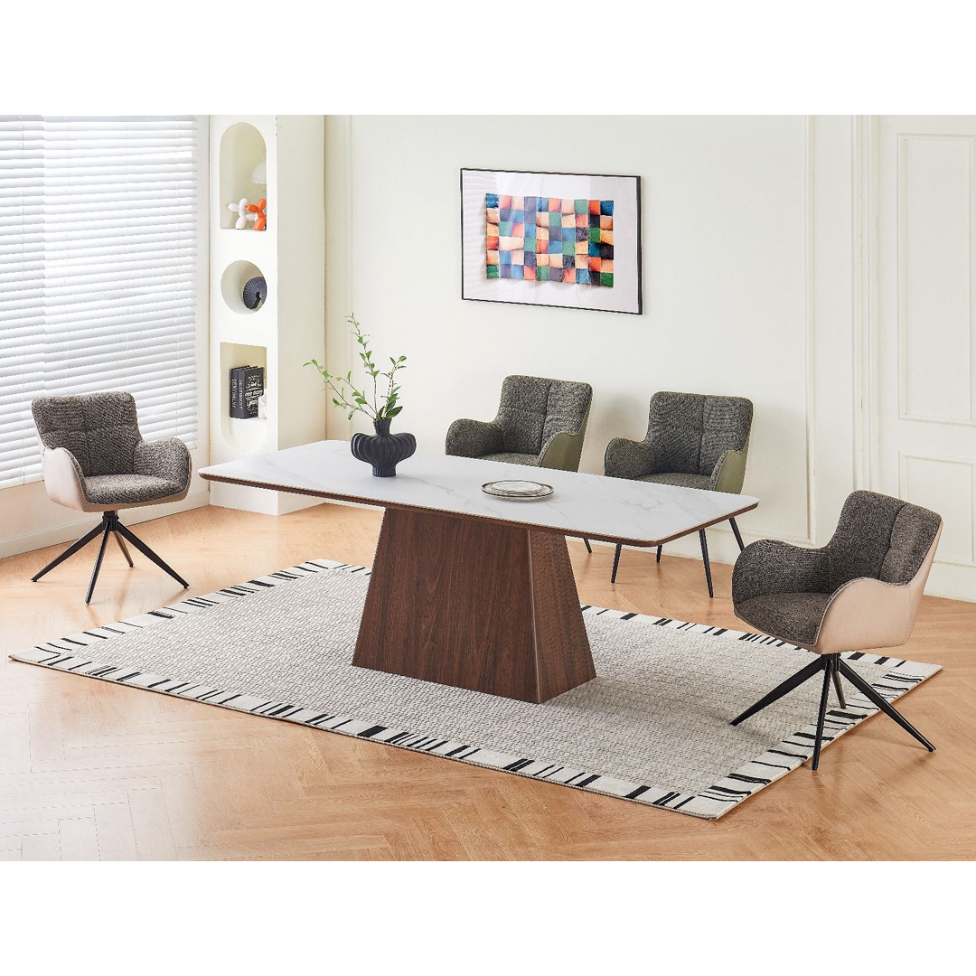 Sintered Stone Dining Table in Rectangular for 6 People - Ezra