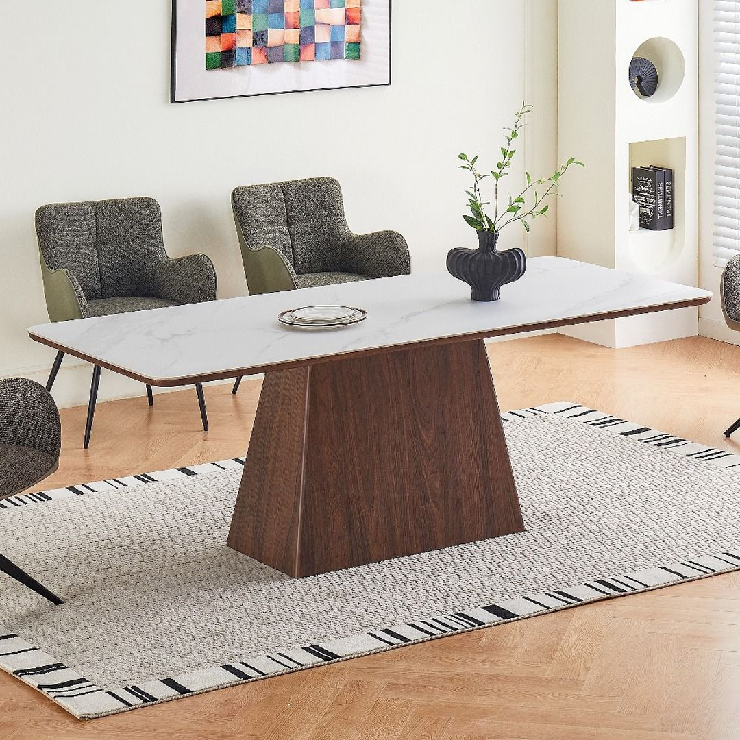 Sintered Stone Dining Table in Rectangular for 6 People - Ezra